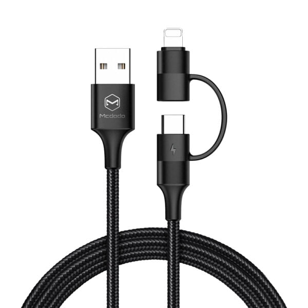 کابل تبدیل USB به USB-C / لایتننیگ مک دودو مدل CA-680-MCDO طول 1.2 متر