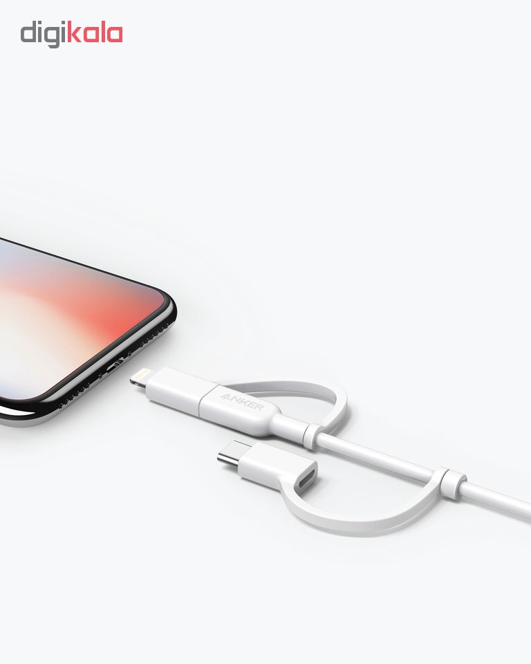 کابل انکر USB به لایتنینگ/USB-C/microUSB مدل Powerline2 A8436 3in1 طول 0.9 متر — تصویر ۴