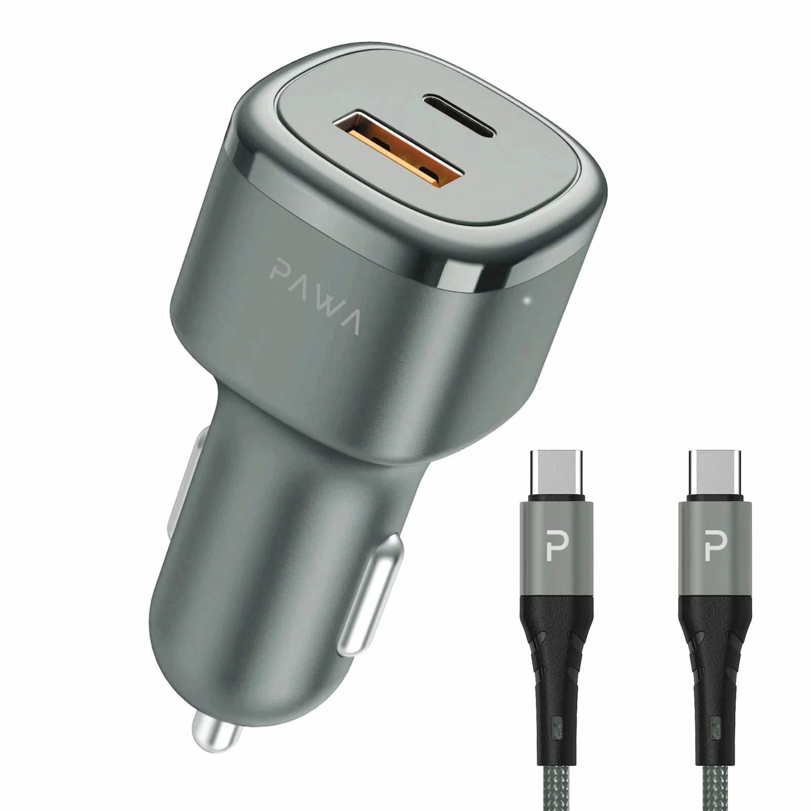 شارژر فندکی 50 وات پاوا مدل Solid Car Charger به همراه کابل USB-C